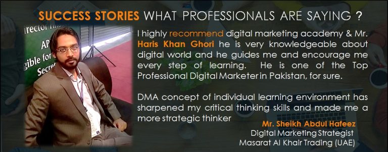Haris Khan Ghori Digital Marketing Training Course Workshop by Digital Marketing Academy in Karachi Pakistan Success Stories6